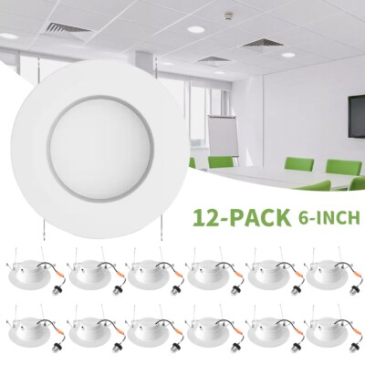 12x Retrofit LED Recessed Lighting 6 Inch, 2700K/3000K/3500K/4000K/5000K Select