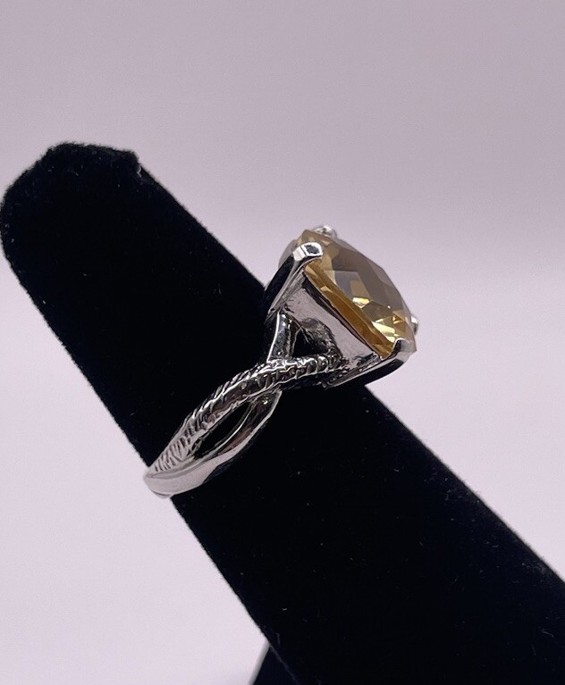 Sterling Silver Elegant Square Large Citrine Ring… - image 10