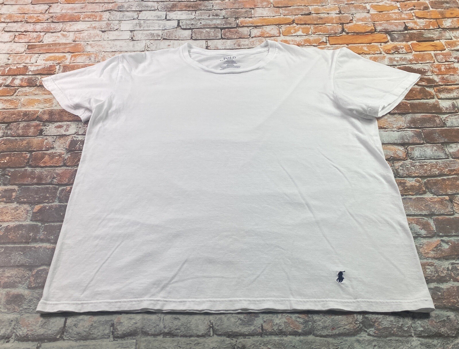 Polo Ralph Lauren camicia L bianca blu pony vestibilità classica preppy maglietta casual uomo