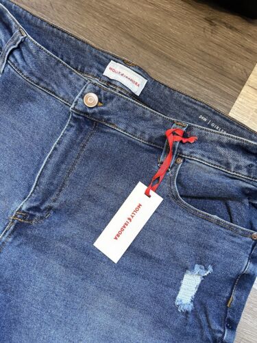 Molly & Isadora Jeans Womens 24 Blue Denim Girlfriend Cuffed - Picture 3 of 10