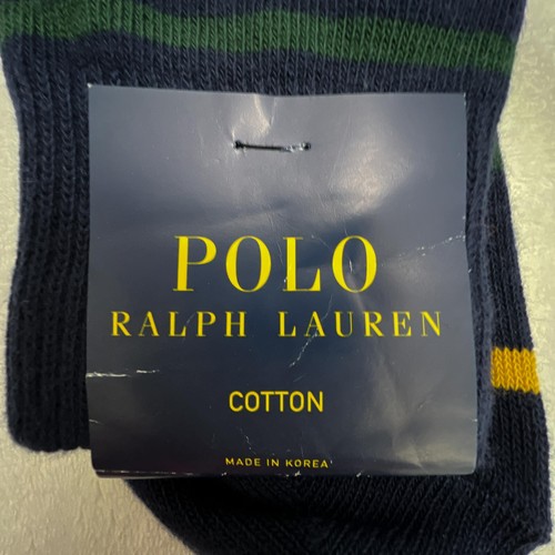 Polo Ralph Lauren All Over Pony Dress Socks Navy Stripe Mens Size 10-13 New - Picture 5 of 5
