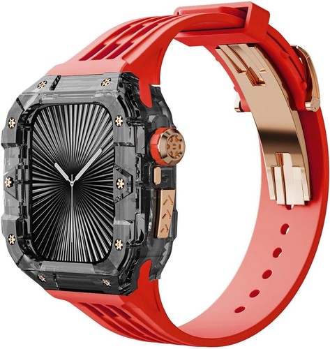 Boîtier robuste + bracelet transparent luxe cristal pour Apple Watch Series 10 bracelets 46 mm - Photo 36 sur 62