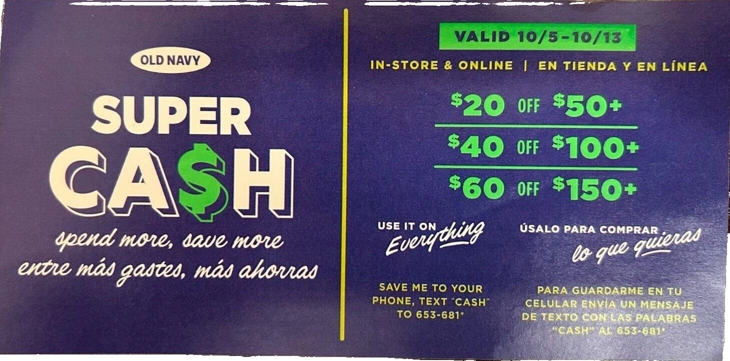 Certificados de regalo Old Navy