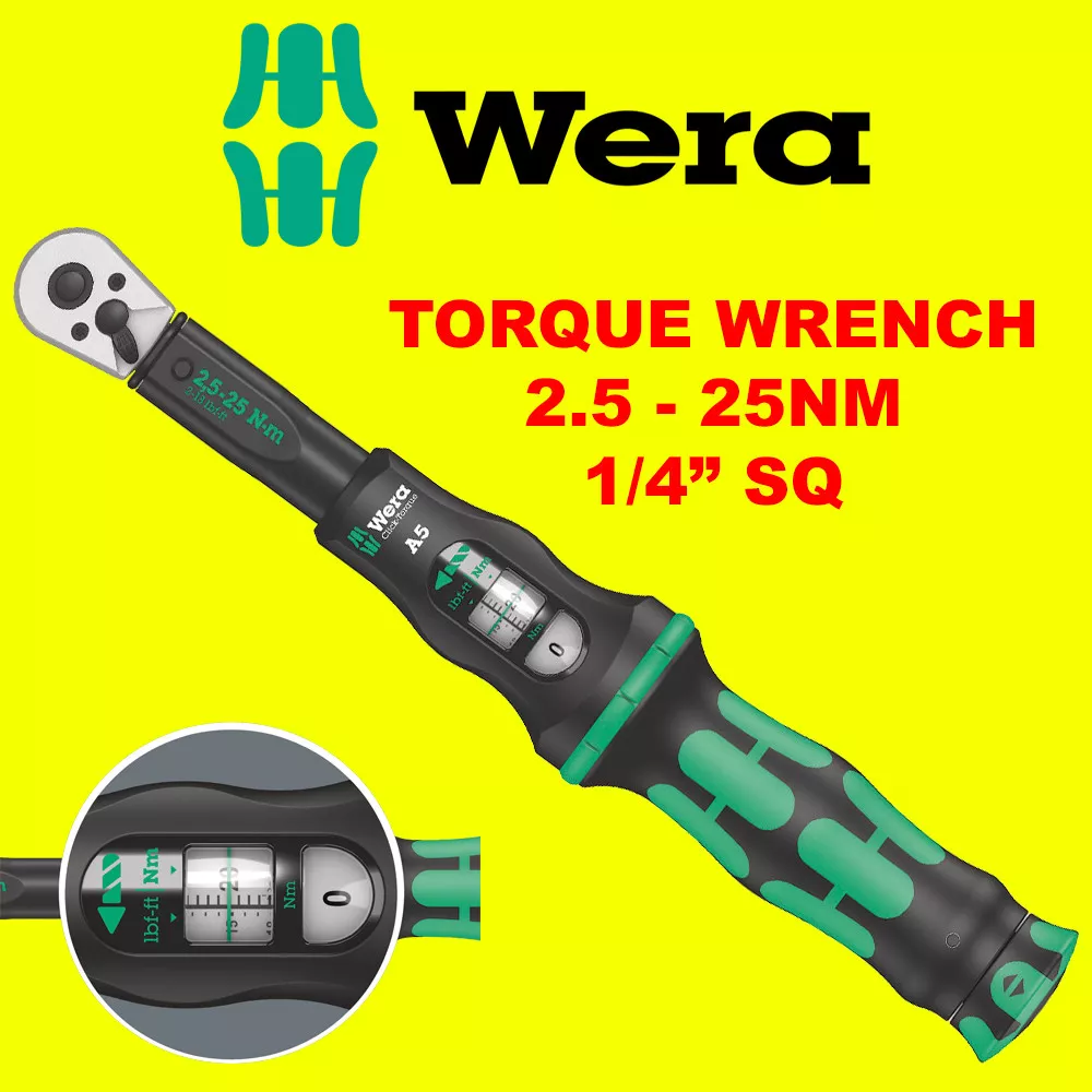 Wera Click-Torque A 5 1/4″ Drive Reversible Torque Wrench 2.5-25Nm - 075604