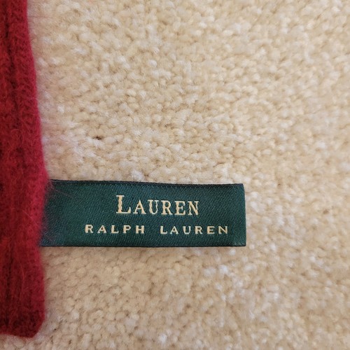 Ralph Lauren Red Raspberry One Size 7x 72" Lambswool Angora Scarf CableKnit - Picture 6 of 11