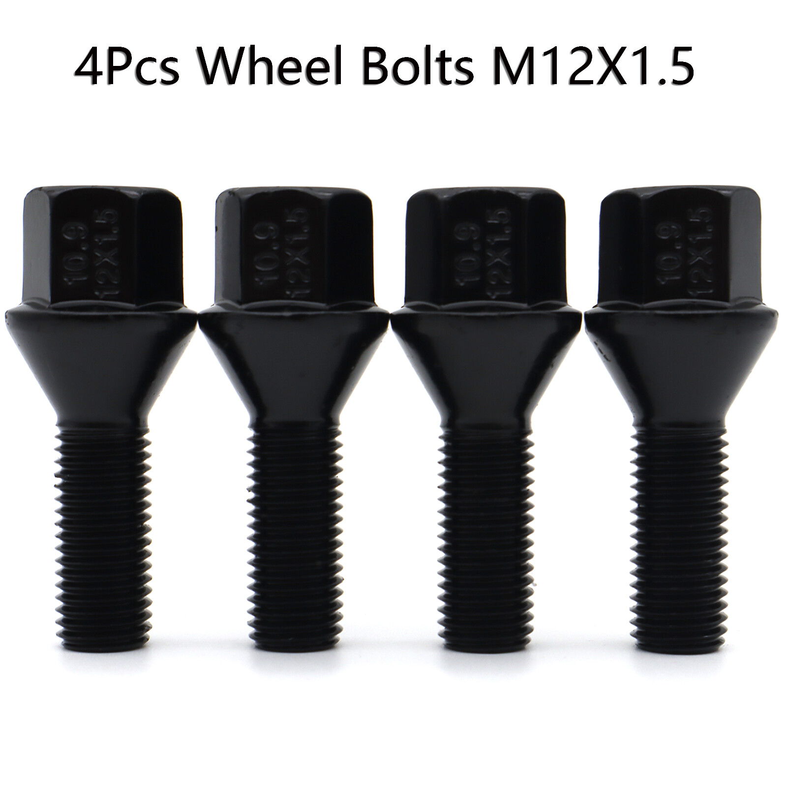 4x_Car Alloy Wheel Bolts M12x1.5 17mm Hex Black For BMW 1 3 5 7 Series Z1 Z3 Z4