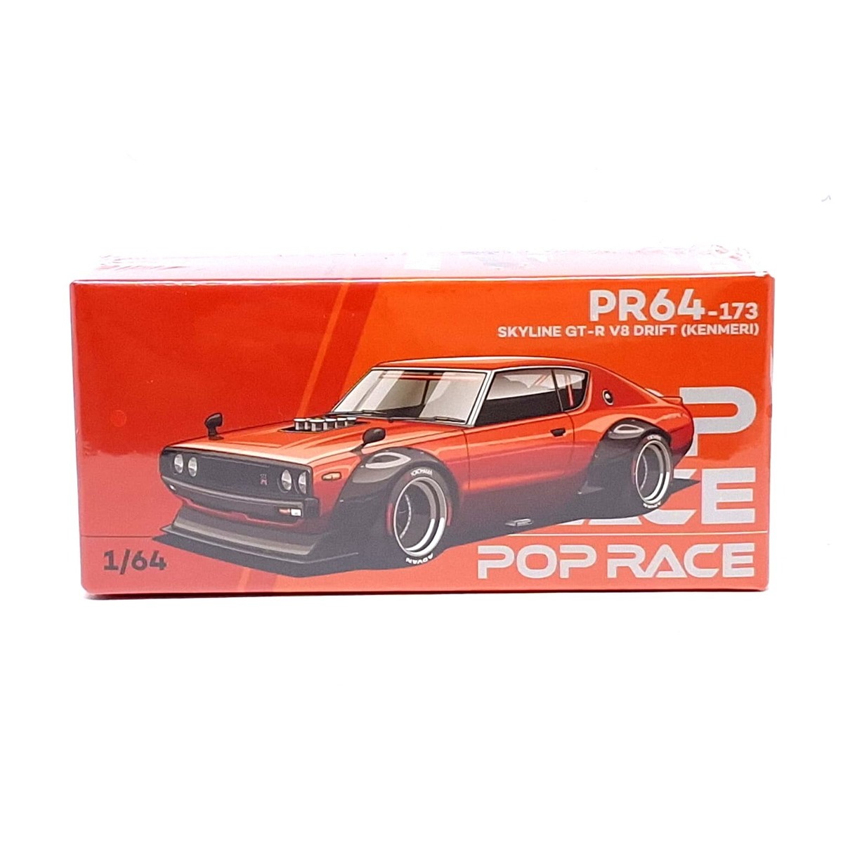 ミニカー POPRACE PR64-288 S13 RED CHROME Nissan Silvia S13 Pandem, Red Chrome 1:64 Diecast Model Car