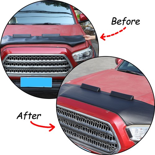 Front PU Leather Hood Cover Protector Bra Trim Cover For Toyota Tacoma 2016-23 - Picture 22 of 22