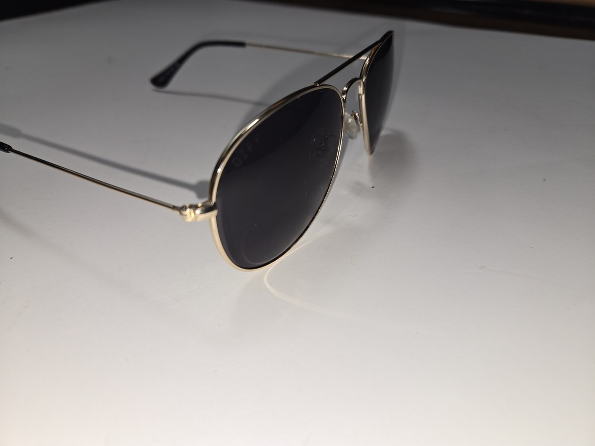 DIFF CRUZ SUNGLASSES  Gold frames, black lenses, AVIATOR  GD-GR-186  58 16 145 DIFF Cruz Sunglasses GD-GR 186 Men main image 2