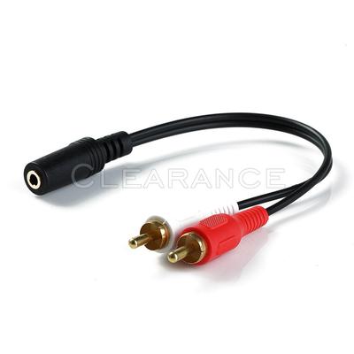 New 3.5mm Stereo Female to Dual RCA Male Audio Splitter Y Adapter