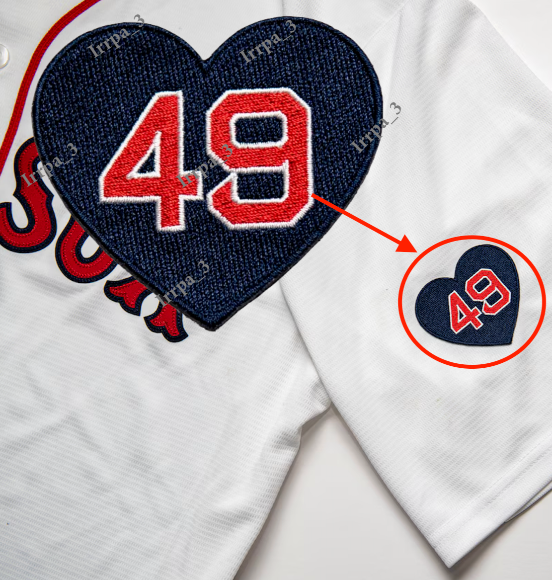 Two (2) Tim Wakefield #49 Memorial Patch Boston Red Sox Baseball