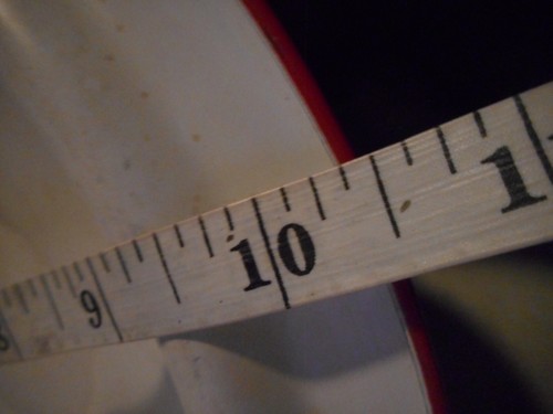 Weiß Emaillegeschirr Pfanne Deckel roter Griff Kammer Topf Bauernhaus 10 1/2" - 1 1/4" - Bild 14 von 14
