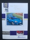 Dad birthday card, cars, verse, 7" x 5"