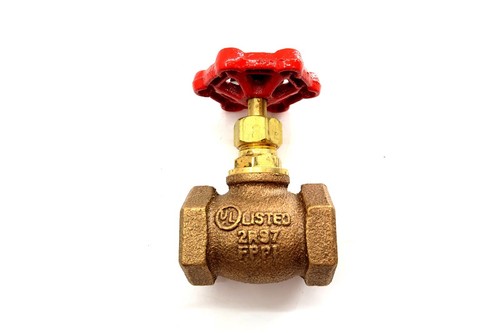 New ULC GLOBE VALVE 3/4" Brass / Bronze 300 PSI WOG threaded .75 inch 2R97 FPPI - Picture 3 of 9