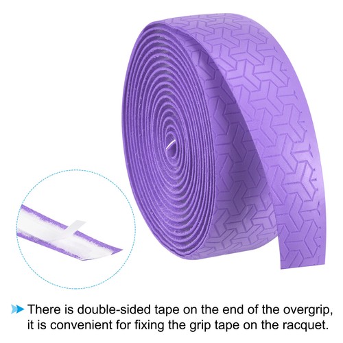 6.6ft Racket Overgrip PU Grip Tape Non-Slip for Tennis Badminton, Purple - Picture 4 of 7