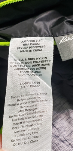 Eddie Bauer Boy's Down Jacket Coat Reversiable Hood Black Gray Green Size S 7/8 - Picture 11 of 14