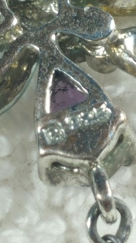 12mm ROSS SIMONS BUTTERFLY MULTI COLOR GEM STERLING SILVER PENDANT NECKLACE 16" - Picture 5 of 9