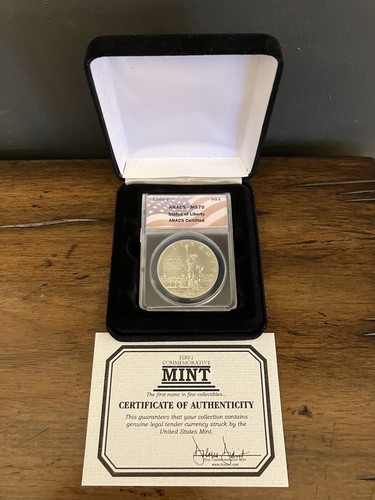 1986 Statue of Liberty Unc Commemorative 90% Silver Dollar US Coin-MS 70 - Picture 2 of 4