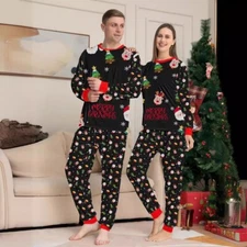 Family Matching Christmas Pyjamas Adults Xmas Nightwear loves PJs Sets