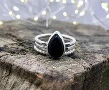 Attractive Black Onyx Ring Handmade 925Sterling Silver Love Ring All Size AL-82