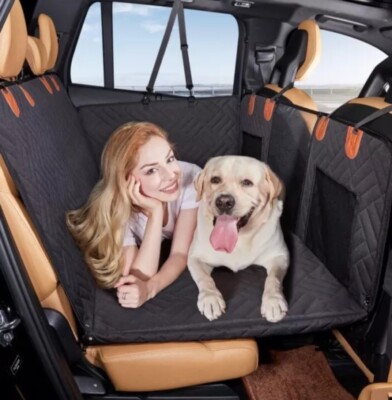 XL Car Dog Seat/Bed Cover,Back Seat Extender, Support 400lbs Hard bottom 49x64in