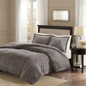 Home Garden Comforters Bedding Sets Deluxe Sheared Brown Grey Faux Fur Warm Down Alt Comforter Sham King Queen Set Dailystyles De