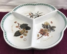 Le Terrine Bonaniche condiments dish, Tognana Porcellane, 3-sections, scalloped