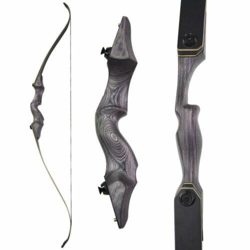60" Archery Recurve Bow Takedown 25-65lbs Longbow Bamboo Core Limbs Hunt Target - Picture 19 of 21