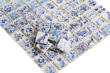 Miniature dollhouse tiles, Crafts wall mosaics, 1:12 scale small square tiles