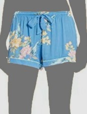 45 PJ Salvage Women's Blue Floral Print Pajama Shorts Sleepwear Size X-Small