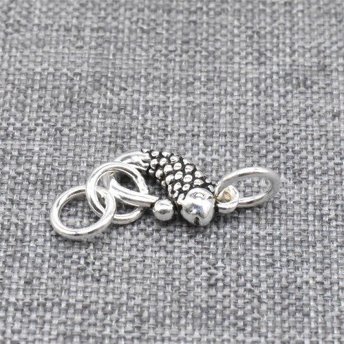 5 Sterling Silver Fish S Clasps with Rings 2-Sided 925 Silver Hook Connectors - Picture 6 of 6