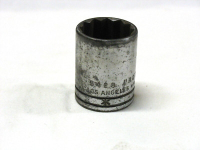 Vintage Proto Tool 7/8'' 1/2'' Drive 12-Point Shallow Socket 5428 Los Angeles USA