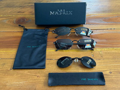 3 Paar Sonnenbrillen MATRIX: AGENT SMITH + NEO SIMULATOR + MORPHEUS Schwarz