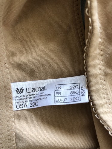 Reggiseno T-shirt WACOAL 65124 ferretto sfoderato chiusura frontale taglia 32C beige - Foto 9 di 9