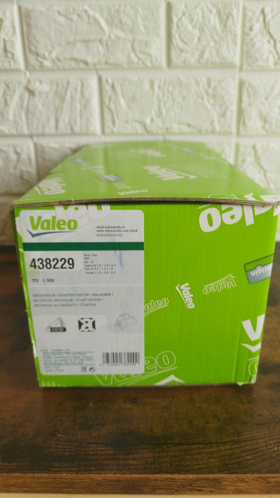 Démarreur Valeo 438229 neuf pour voiture allemande Audi et VW diesel
