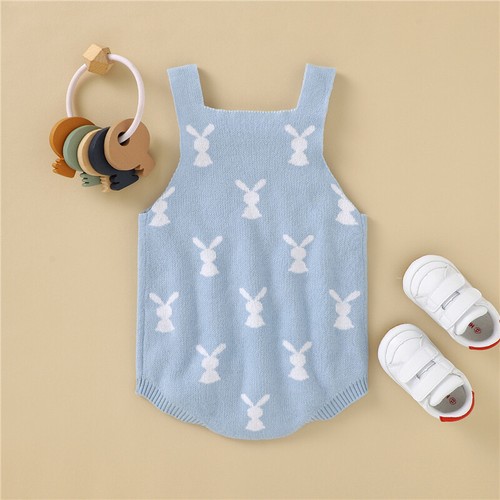 NEU Baby Jungen Osterhase Hase blau Pullover Strampler Overall - Bild 5 von 6