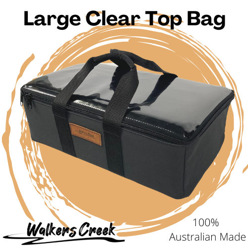 Large Clear top Canvas bag Black eBay