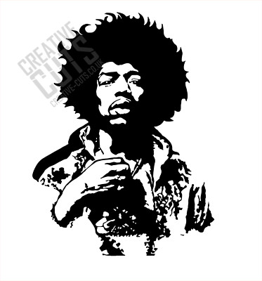 Jimi Hendrix Silhouette Multi-Sheet Stencil --- Premium Mylar 190 Mikron Stencil