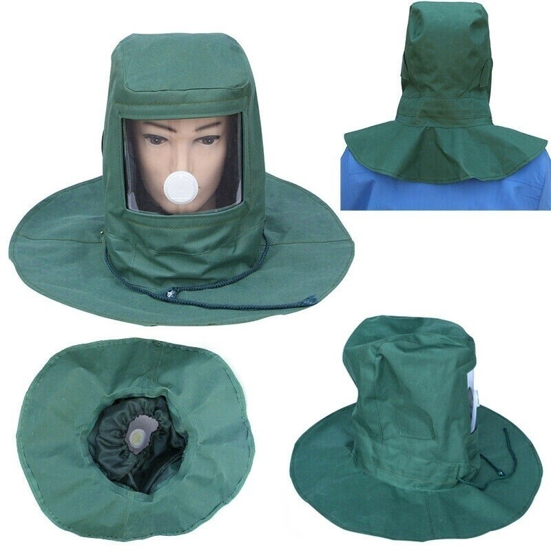 Anti Wind Sand Blasting Hood Cap / Sandblaster Tools Dust Protective Face Shield