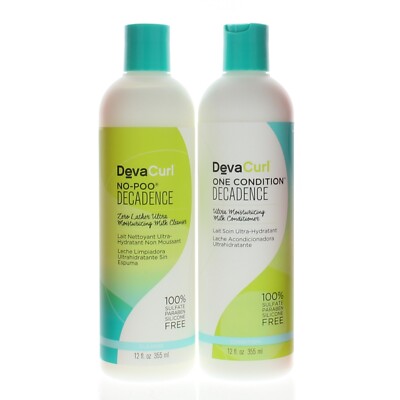DevaCurl No-Poo Decadence Cleanser & One  Decadence Conditioner 12Oz DUO