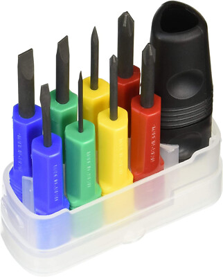 ANEX Japan Schraubendreher Set mit Magic Coin +0/+1/+2/-1,8/-2,5/-5/-6/Schnit...