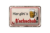 Blechschild Bier 18X12 Cm Hier Gibt´S Nachschub Metall Deko Schild