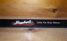 LEINENKUGELS RUBBER RAIL BAR MAT BEER COASTER RUNNER NEW BLACK 23.5" X 3.5"