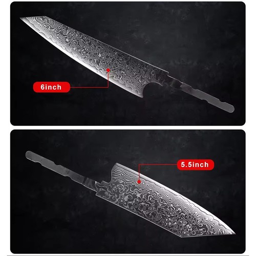 VG10 Damascus Steel Chef Knife Blank Blade DIY Home Hobby Kitchen Tools Material - 第 13/25 張圖片