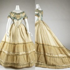1870s Afternoon Walking Dress Victorian Civil War South Belle Wedding Ball Gown