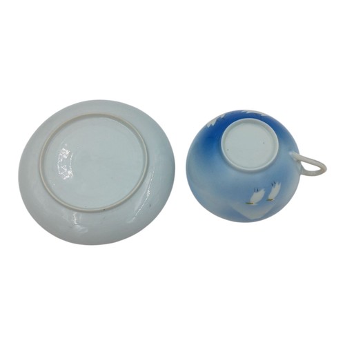 Antiguo platillo japonés pintado a mano taza de té con cáscara de huevo porcelana garcetas monte Fuji - Imagen 8 de 9