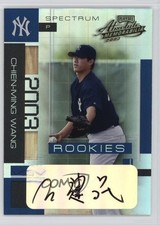 2003 Playoff Absolute Memorabilia Spectrum Signatures Chien-Ming Wang Auto 0jk5