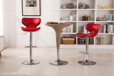 Masaccio Upholstery Airlift Adjustable Swivel Barstool with Chrome Base, Set o