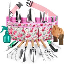 10Pcs Garden Tool Set Stainless Steel Heavy Duty Gardening Gifts with Tool Belt