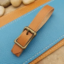 Tan English Bridle Leather Vintage Pocket Watch Fob Strap & Premium Solid Buckle